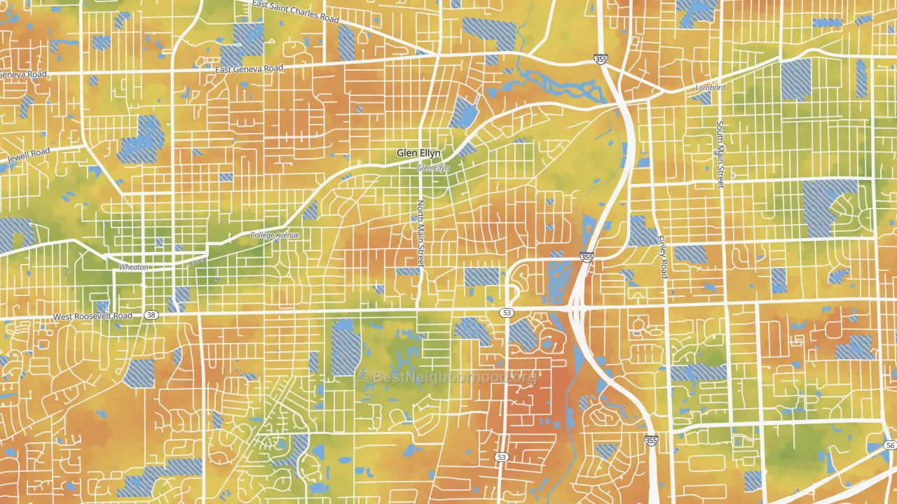 Bike Grade map of 60137, IL