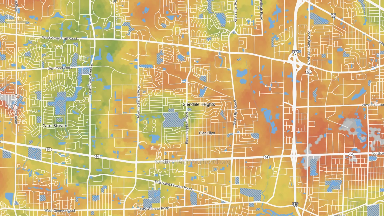 Bike Grade map of 60139, IL