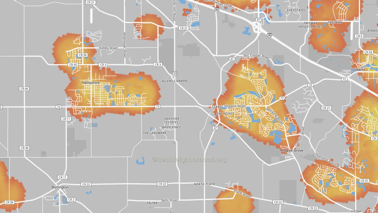 Bike Grade map of 60140, IL