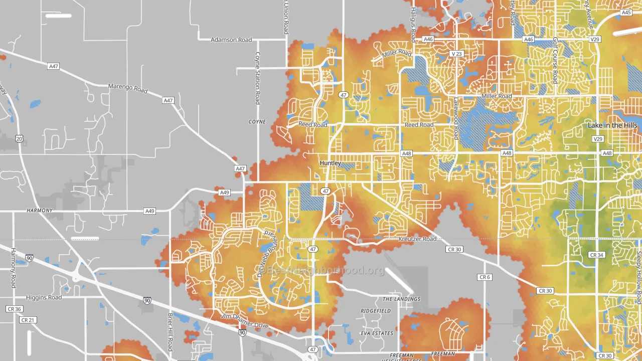 Bike Grade map of 60142, IL