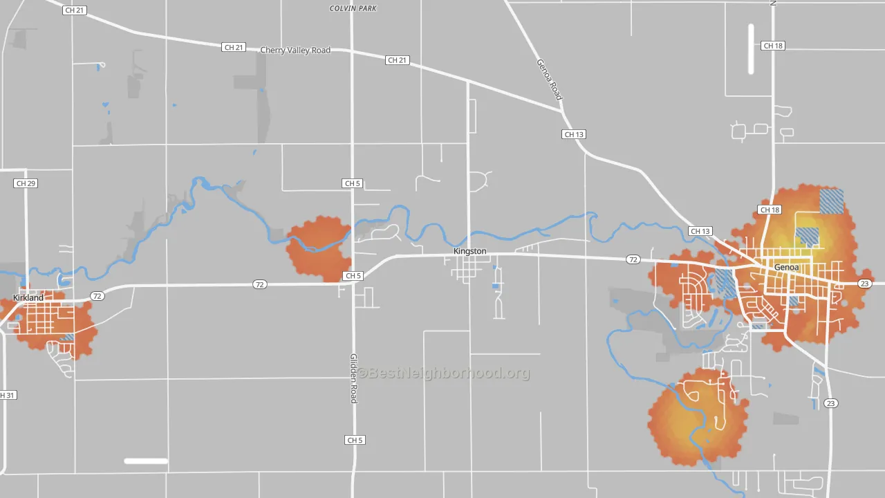 Bike Grade map of 60145, IL