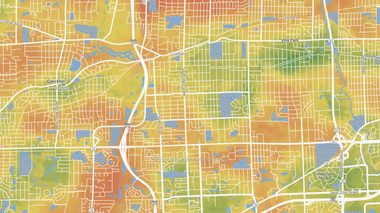 Bike Grade map of 60148, IL