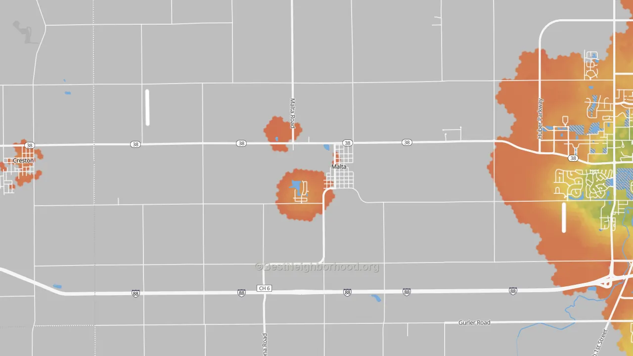Bike Grade map of 60150, IL