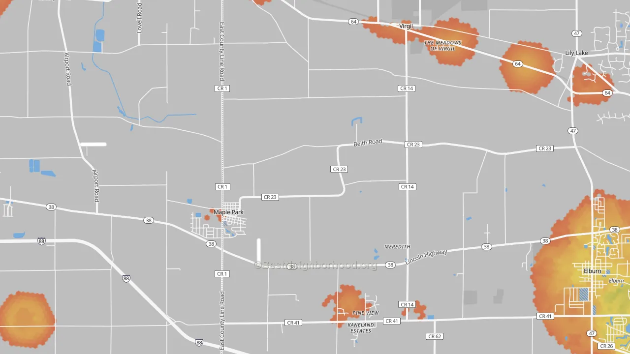Bike Grade map of 60151, IL