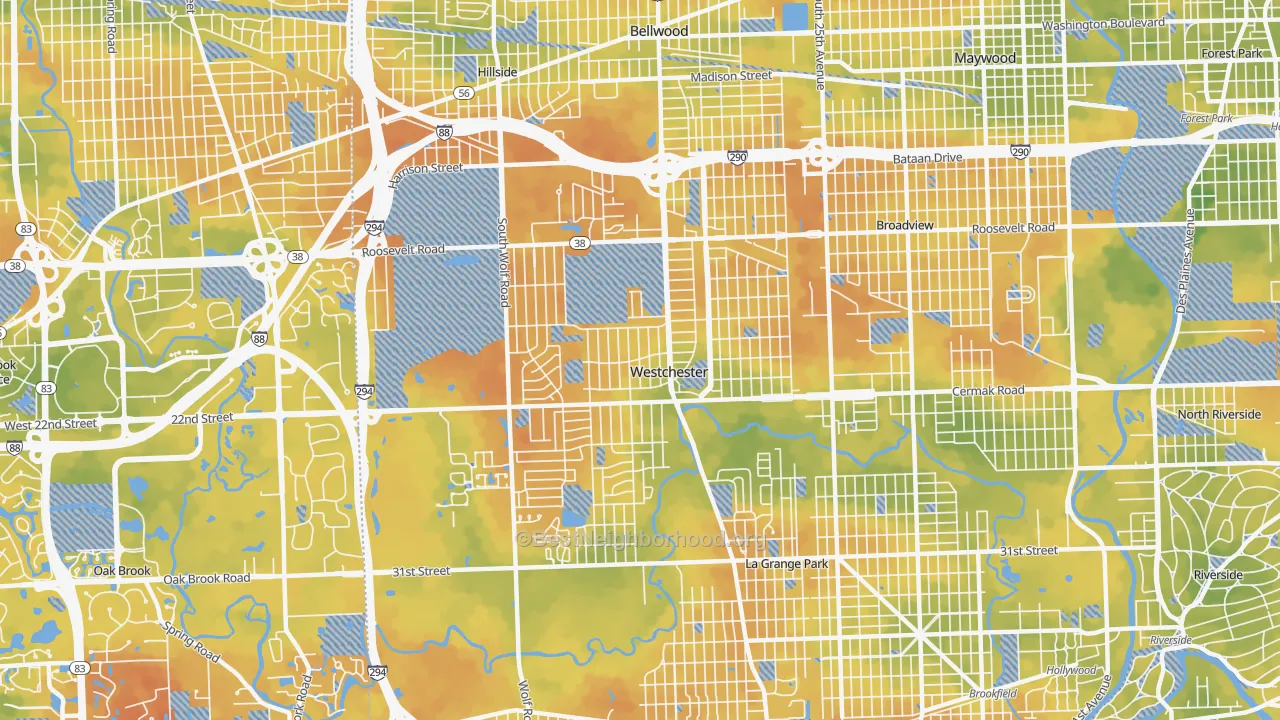 Bike Grade map of 60154, IL