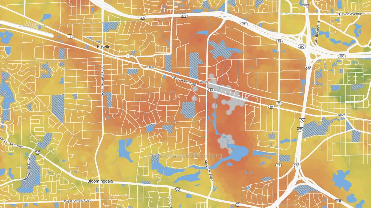 Bike Grade map of 60157, IL