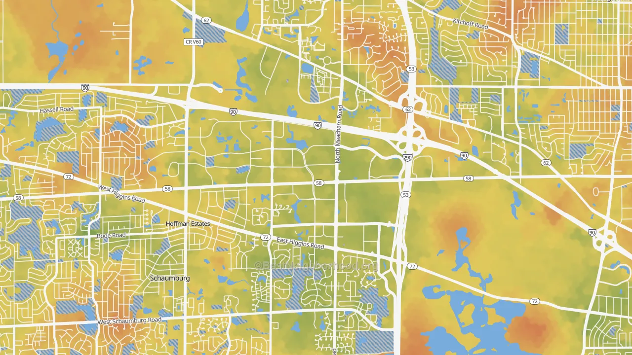 Bike Grade map of 60173, IL