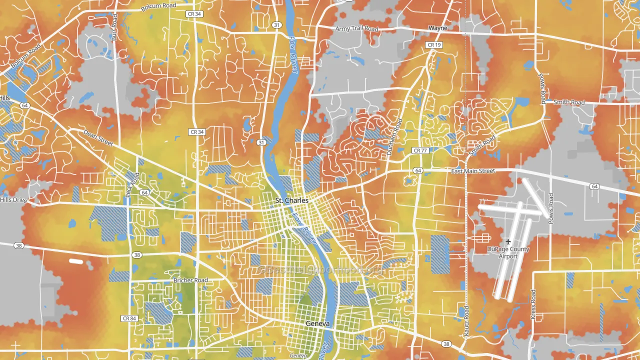 Bike Grade map of 60174, IL