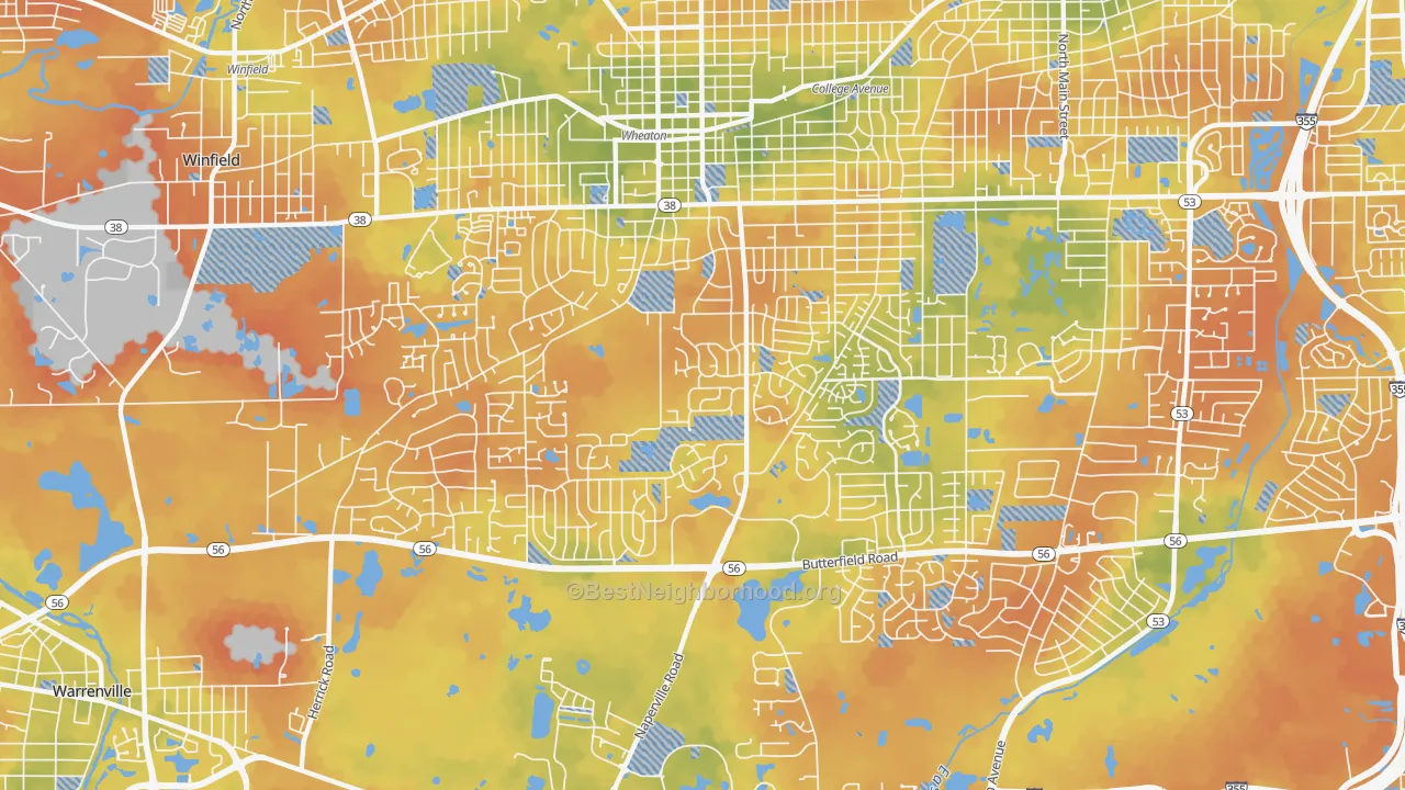 Bike Grade map of 60189, IL