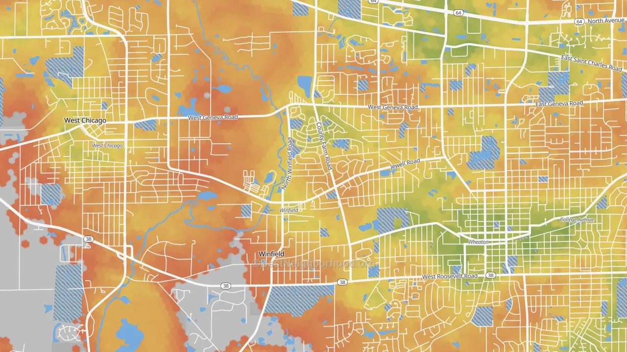 Bike Grade map of 60190, IL