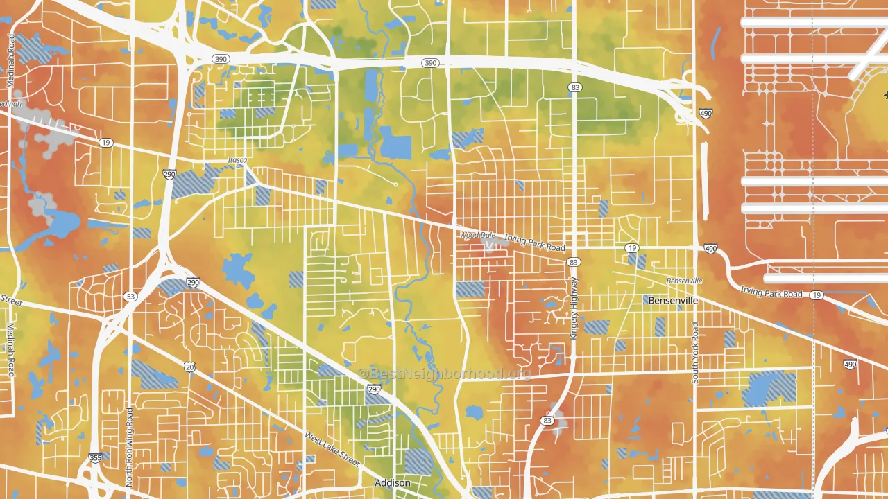 Bike Grade map of 60191, IL