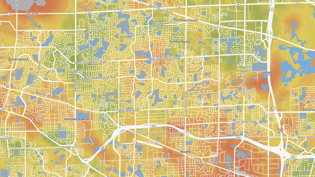 Bike Grade map of 60193, IL