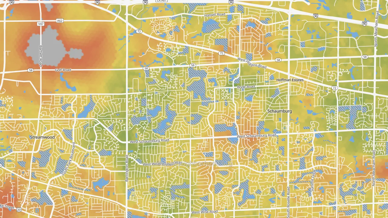 Bike Grade map of 60194, IL