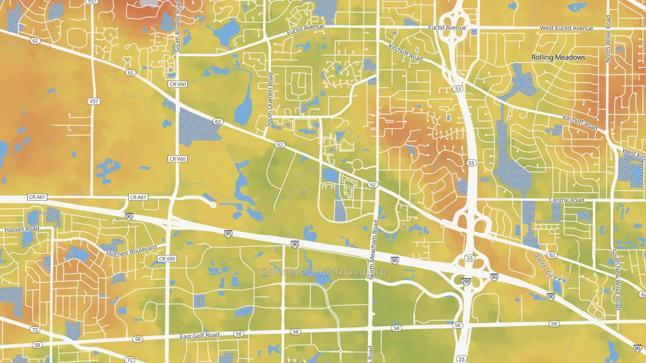 Bike Grade map of 60196, IL