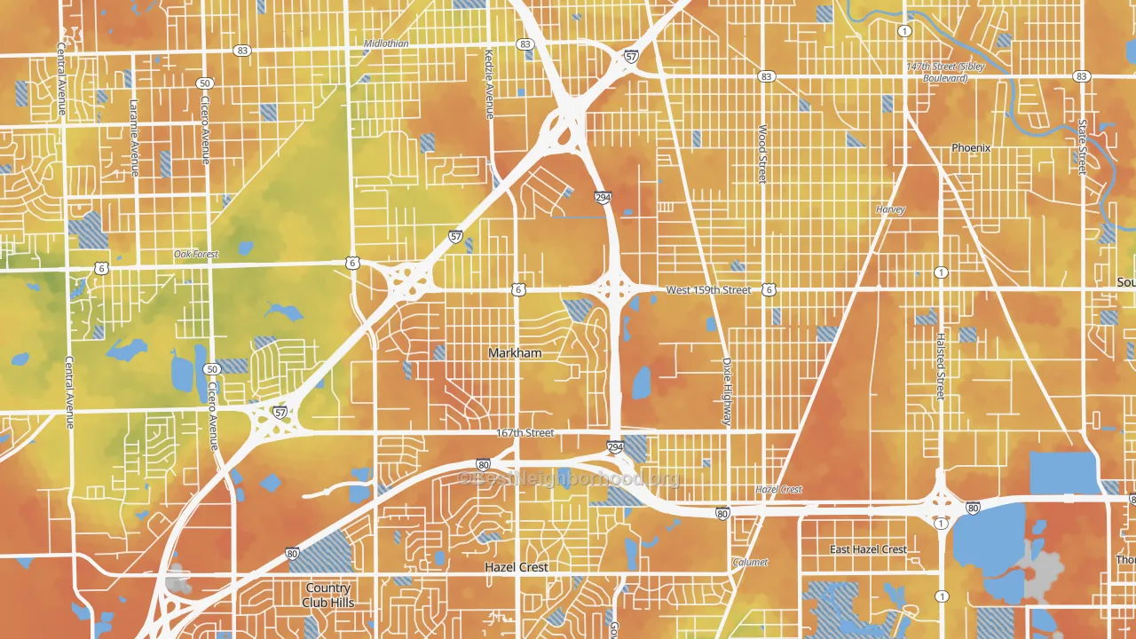 Bike Grade map of 60428, IL