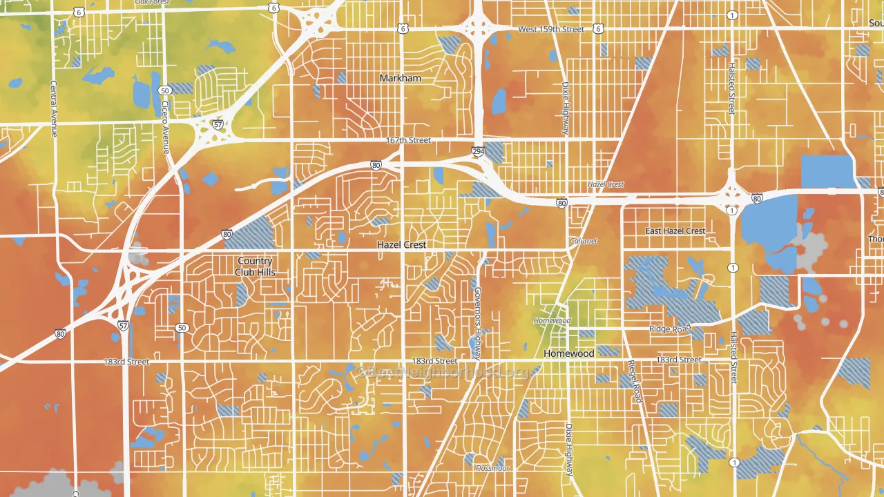Bike Grade map of 60429, IL