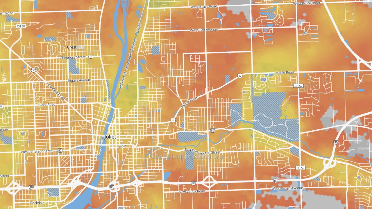 Bike Grade map of 60432, IL