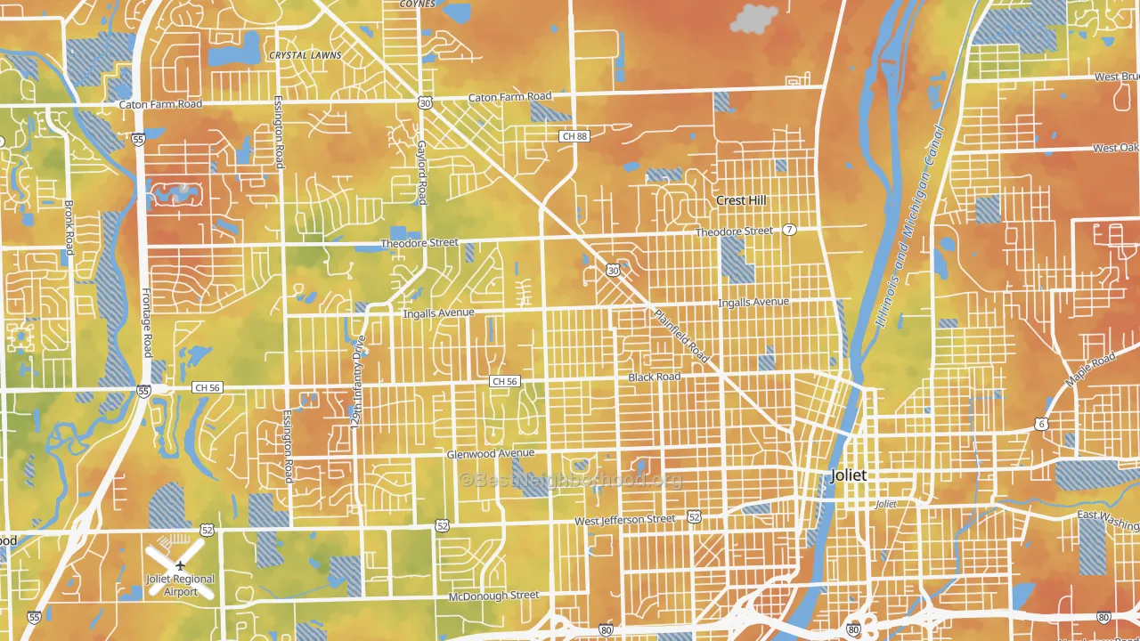 Bike Grade map of 60435, IL