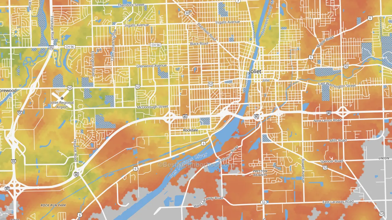 Bike Grade map of 60436, IL