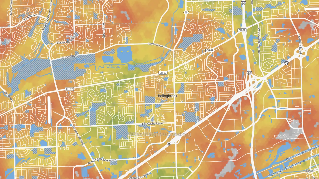 Bike Grade map of 60440, IL