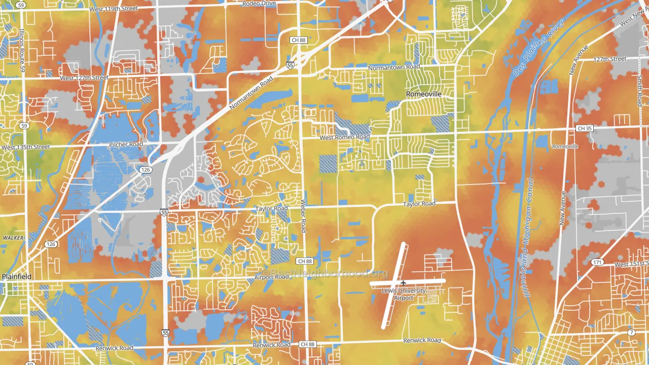 Bike Grade map of 60446, IL