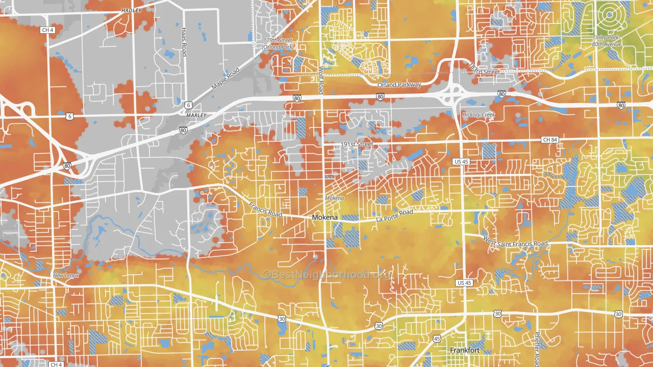 Bike Grade map of 60448, IL