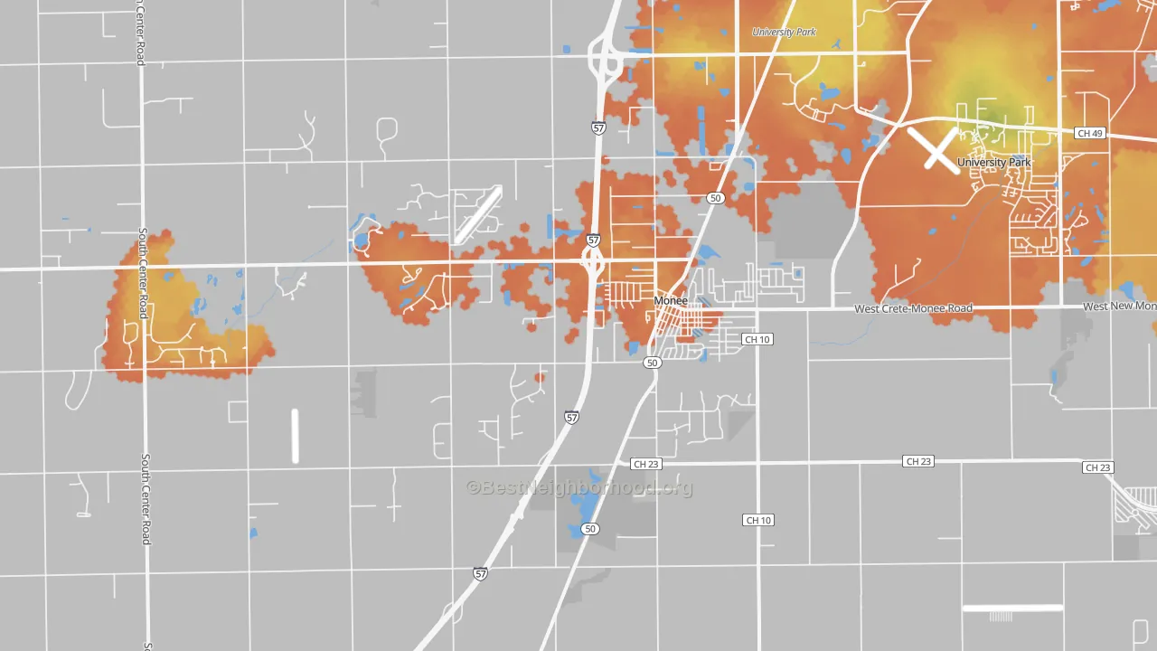 Bike Grade map of 60449, IL