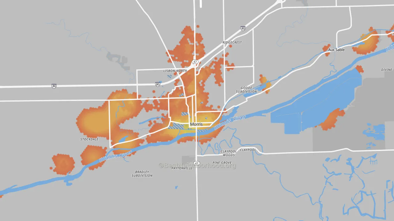 Bike Grade map of 60450, IL