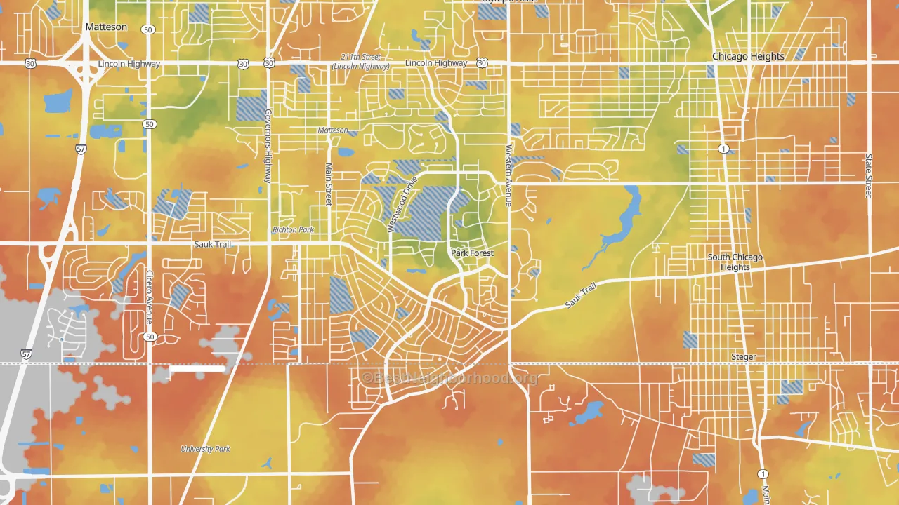 Bike Grade map of 60466, IL