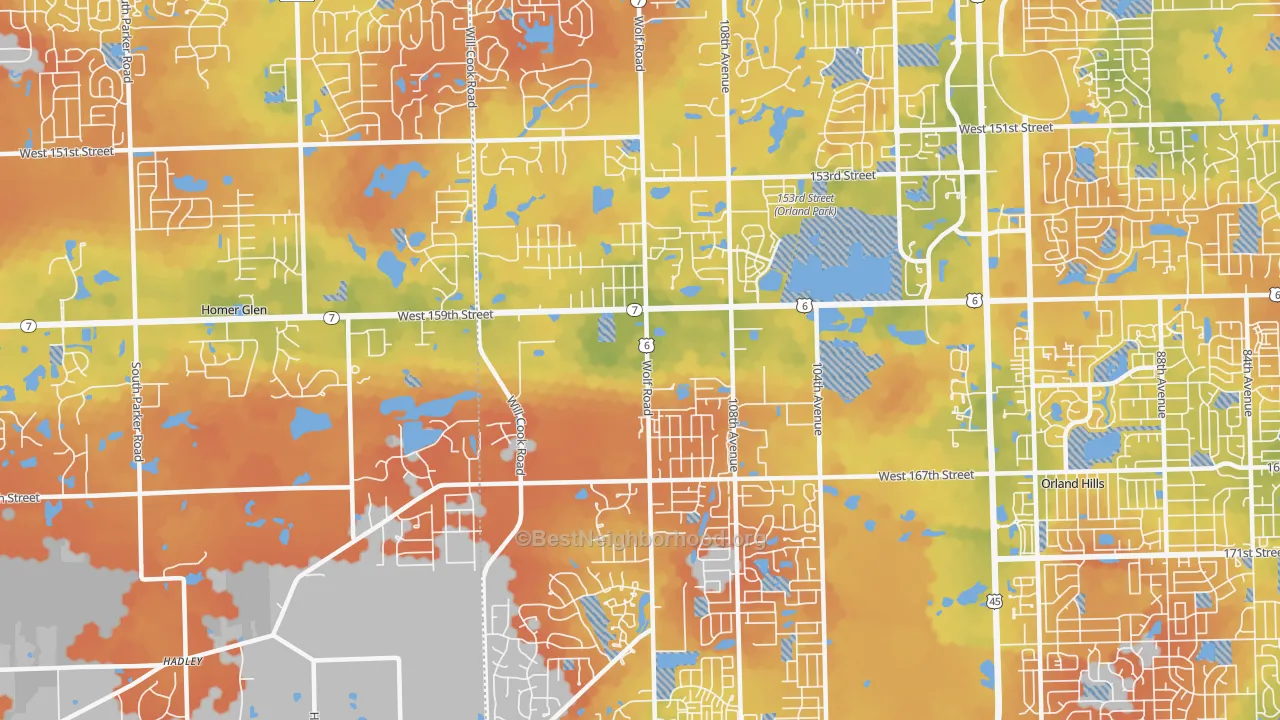 Bike Grade map of 60467, IL