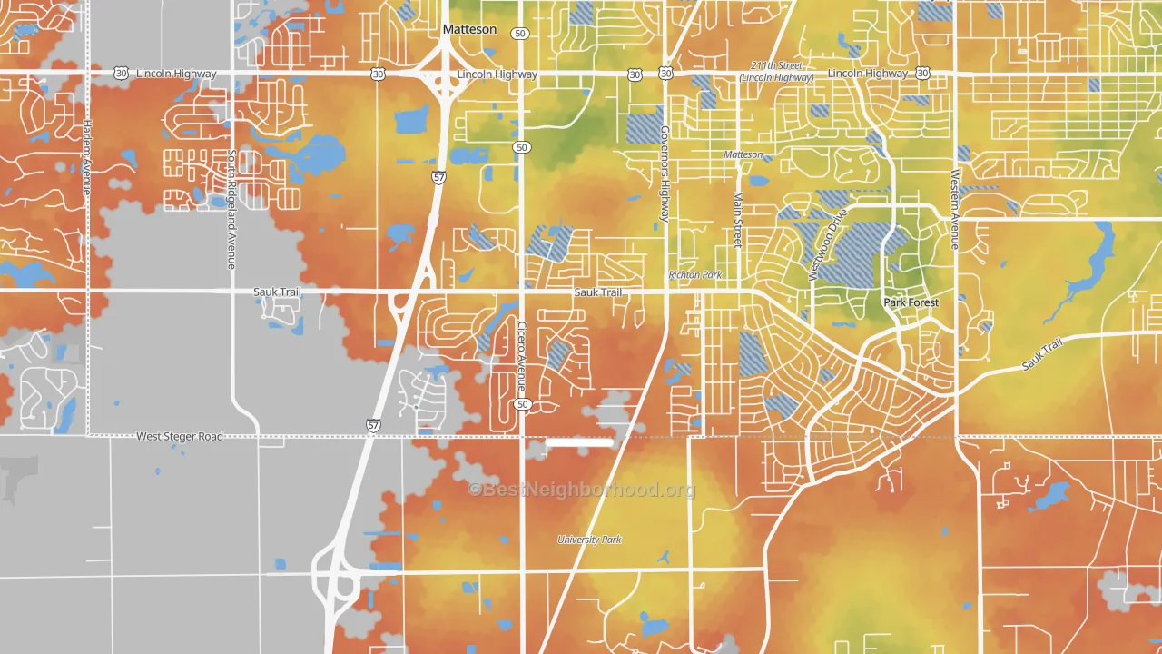 Bike Grade map of 60471, IL