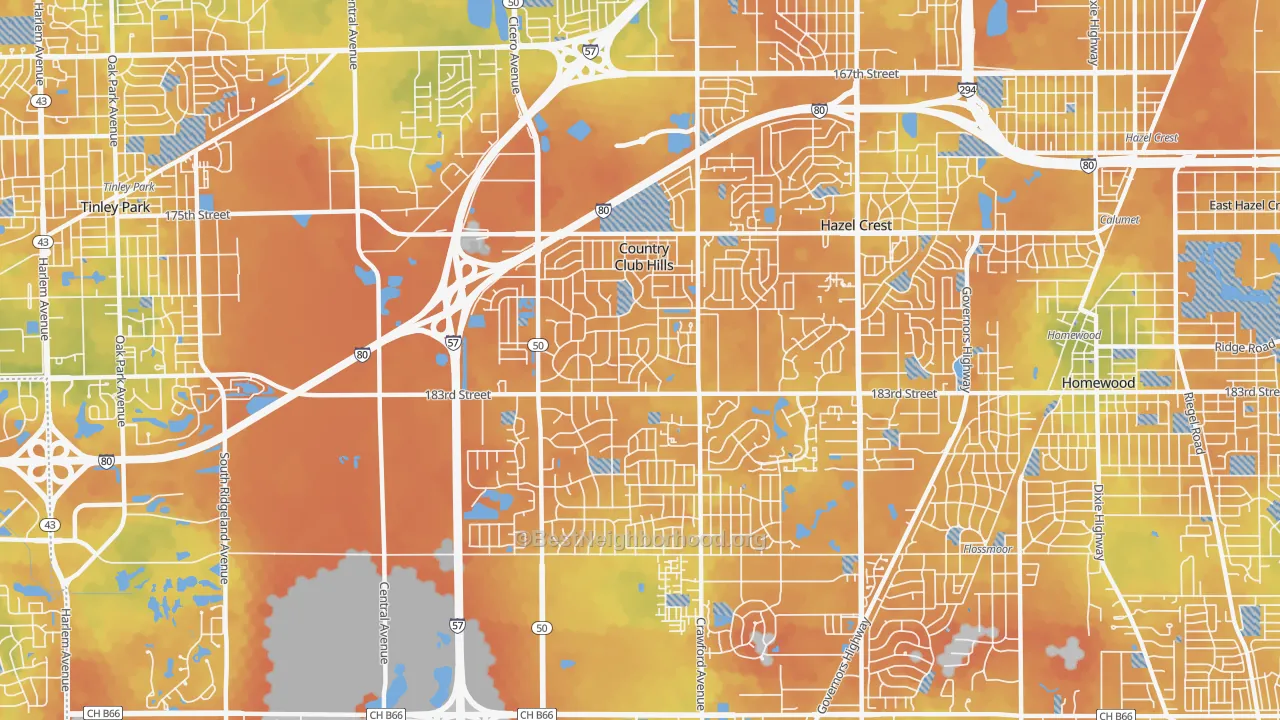 Bike Grade map of 60478, IL