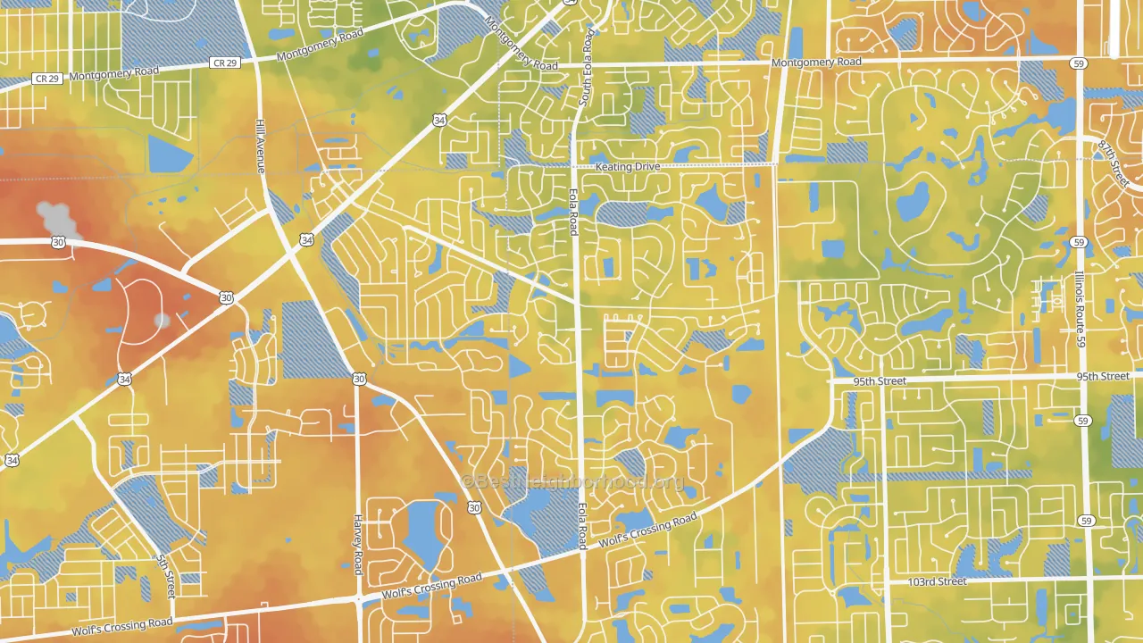 Bike Grade map of 60503, IL