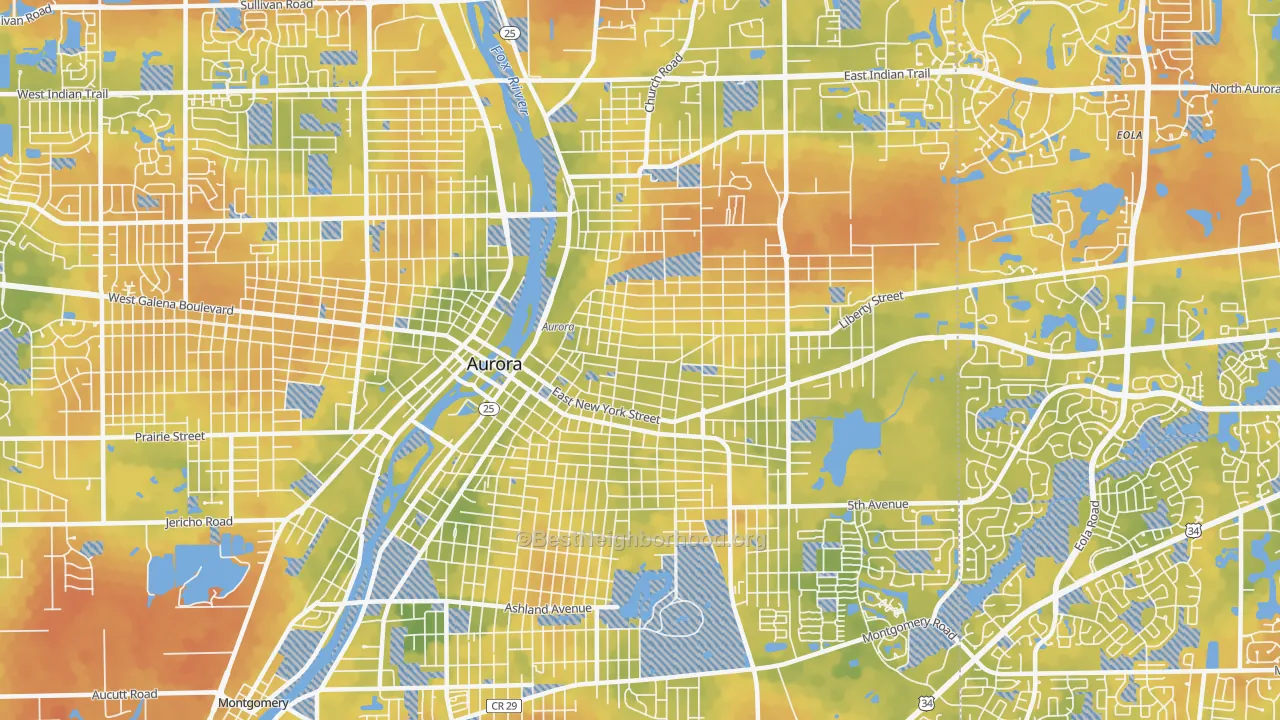 Bike Grade map of 60505, IL