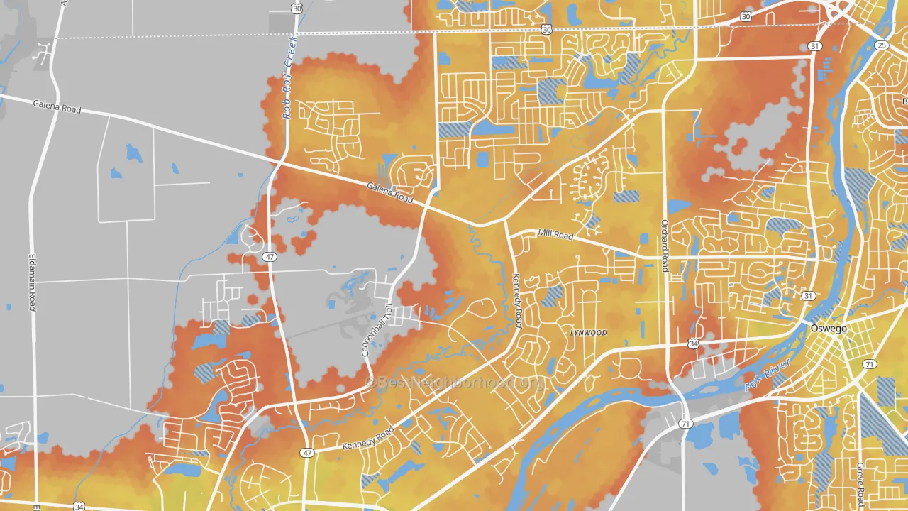 Bike Grade map of 60512, IL