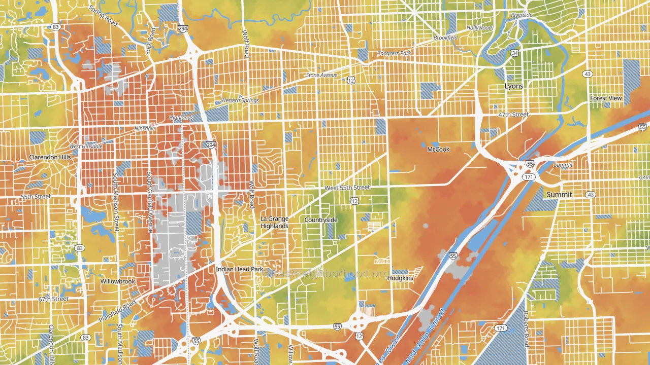 Bike Grade map of 60525, IL