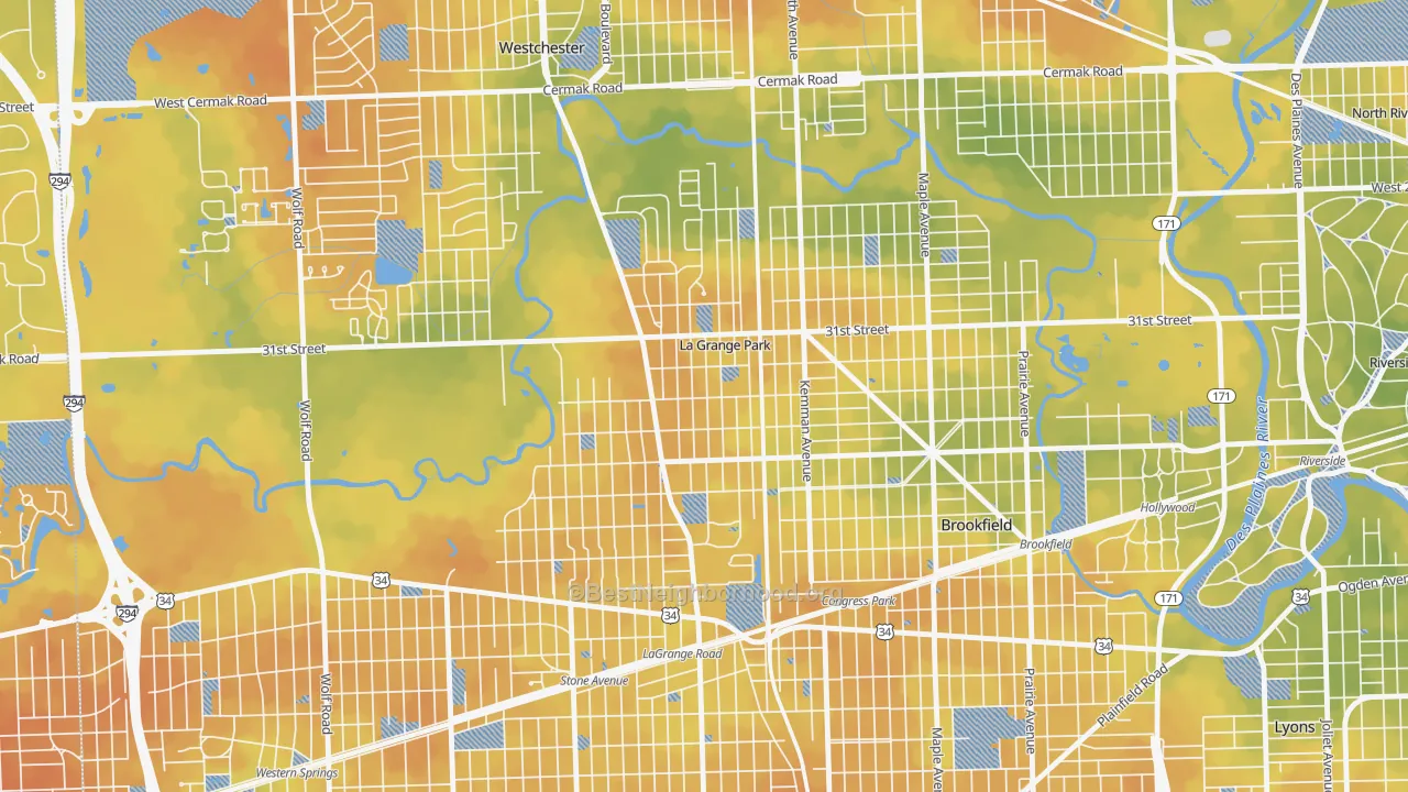 Bike Grade map of 60526, IL