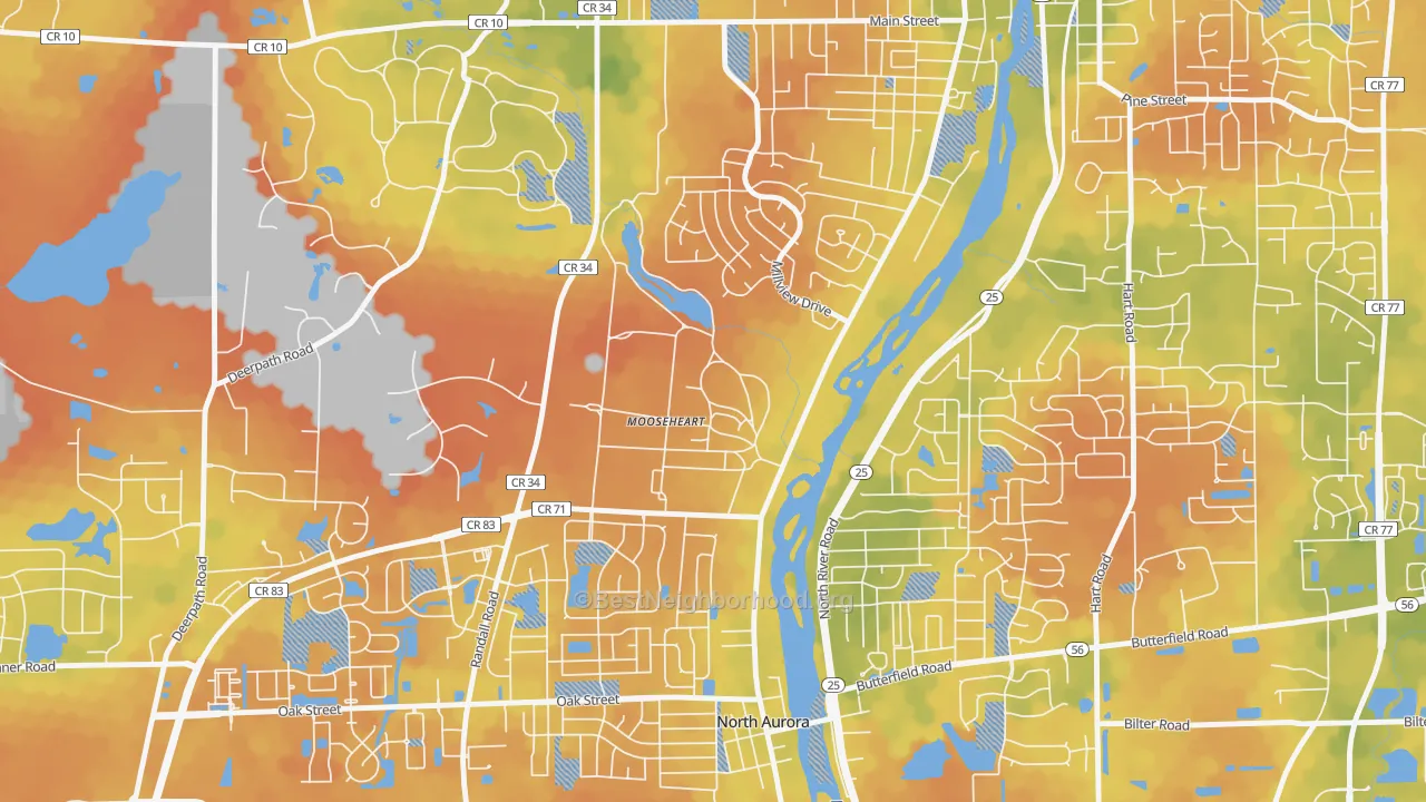 Bike Grade map of 60539, IL