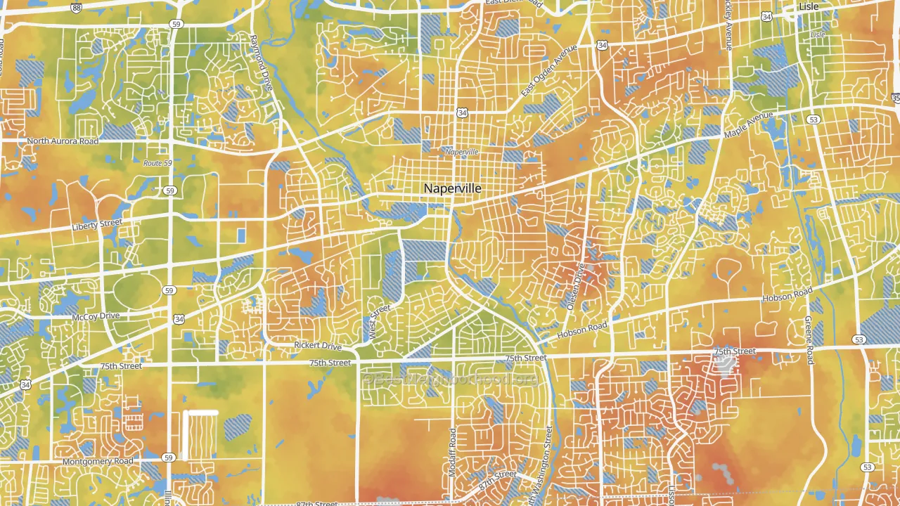 Bike Grade map of 60540, IL