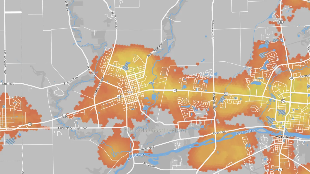 Bike Grade map of 60545, IL