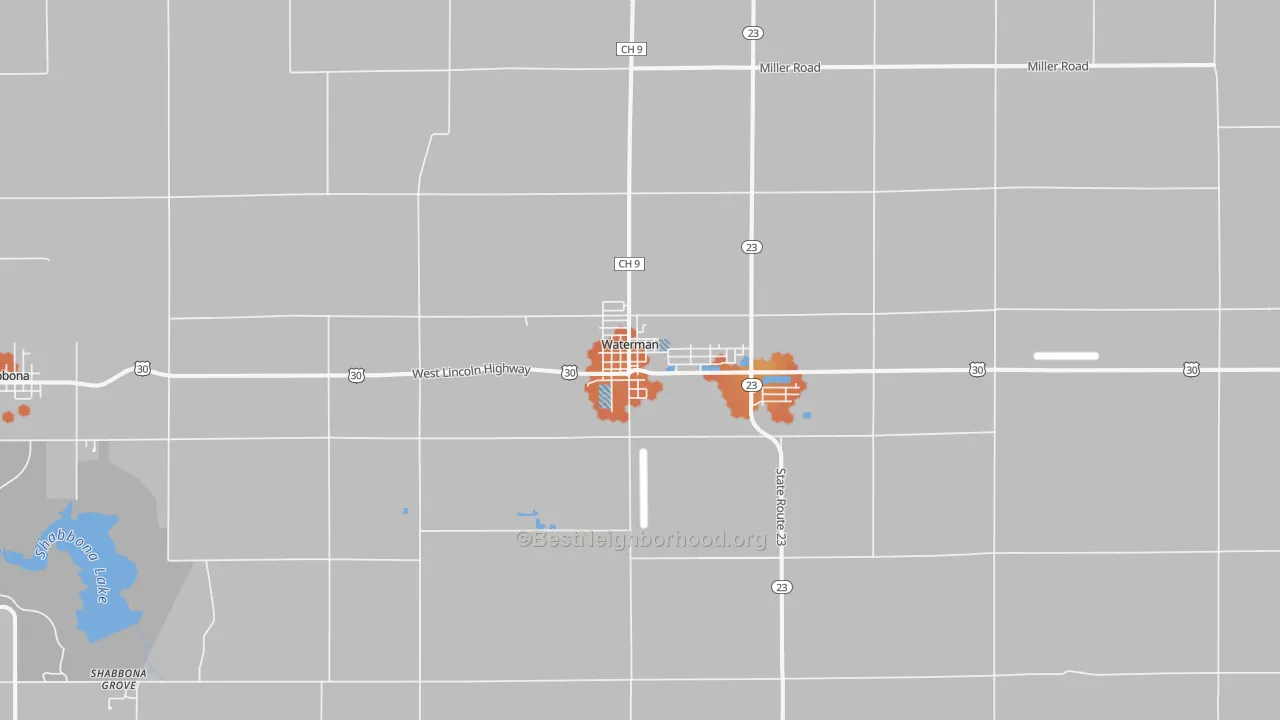 Bike Grade map of 60556, IL