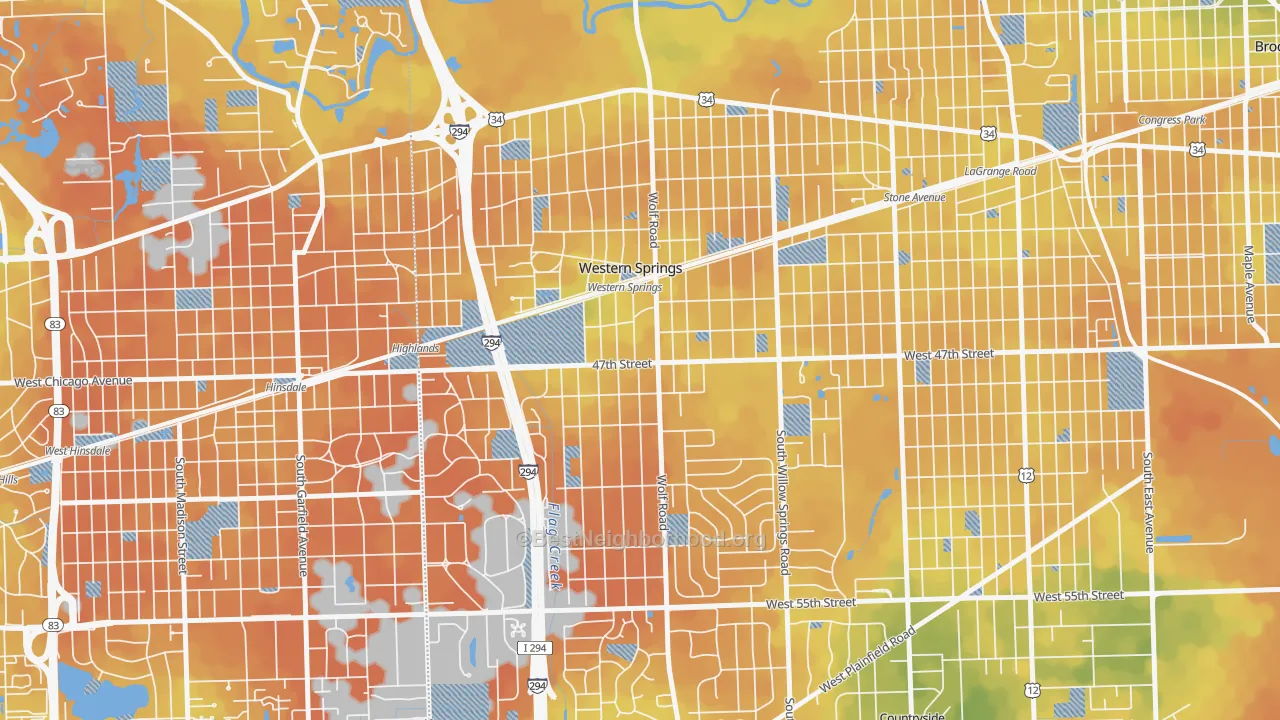 Bike Grade map of 60558, IL