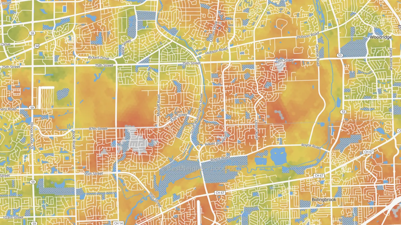 Bike Grade map of 60565, IL
