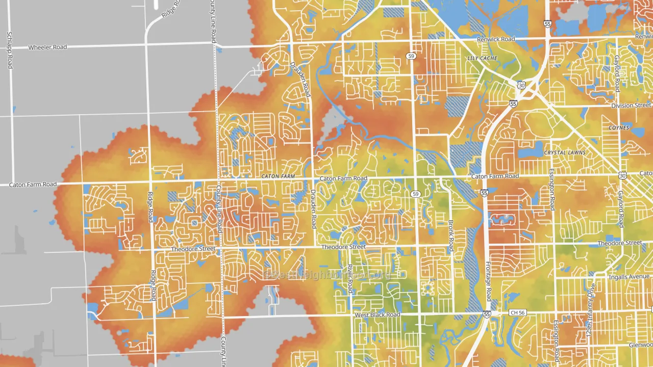 Bike Grade map of 60586, IL