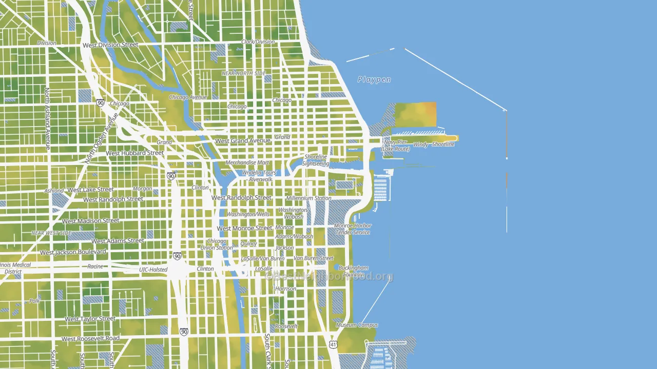 Bike Grade map of 60601, IL