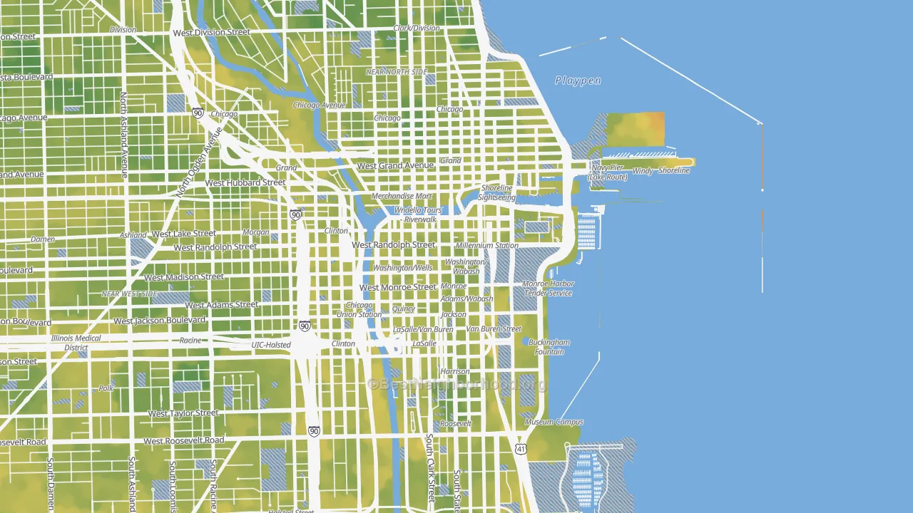 Bike Grade map of 60602, IL