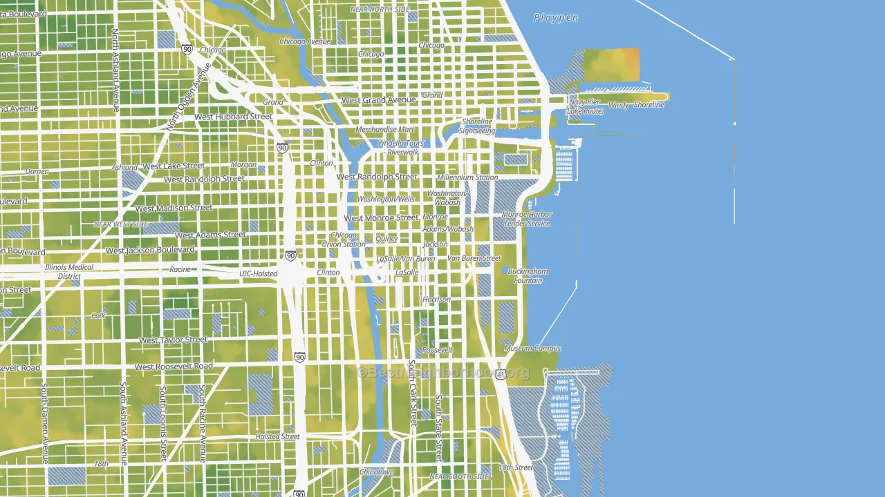 Bike Grade map of 60604, IL