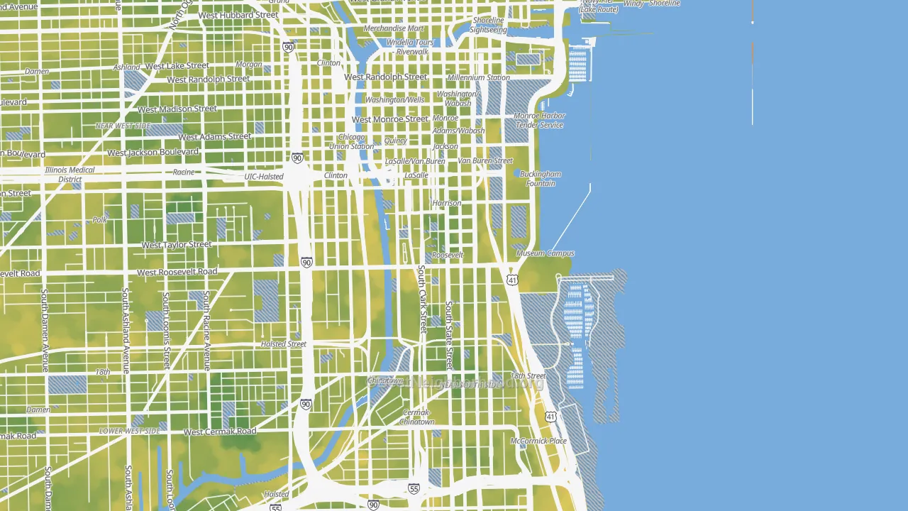 Bike Grade map of 60605, IL