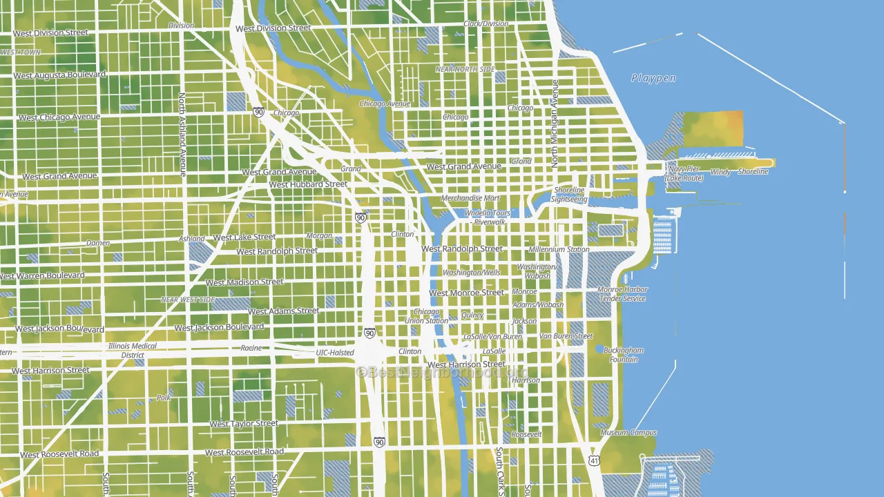 Bike Grade map of 60606, IL