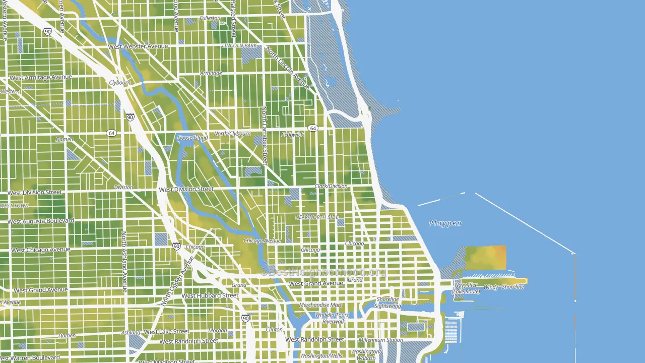 Bike Grade map of 60610, IL